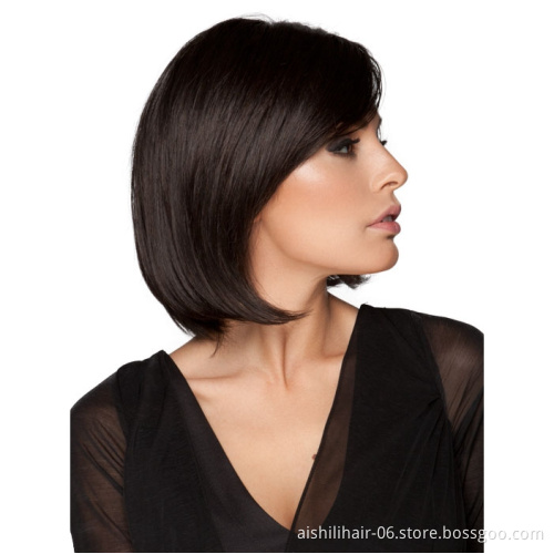 Aishili Wholesale medium long cheap synthetic wigs natural straight hair synthetic hair wig for woman